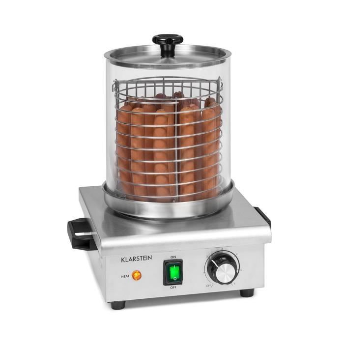 Klarstein Wurstfabrik Pro 450 Machine à hot dogs 450W - Capacité 5 litres -Température réglable en continu 30-100°C- Verre & inox