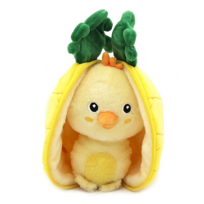 Peluche - Les Déglingos - Flipetz Poussin Ananas - 2 en 1 - Lavable