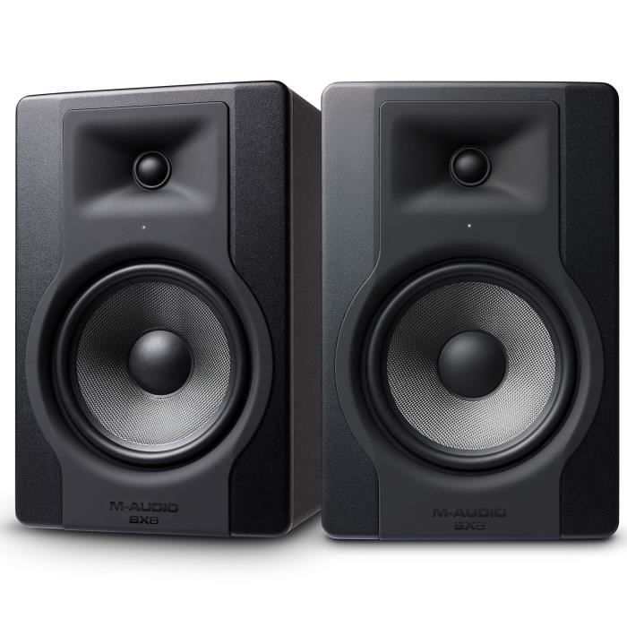 M-Audio - BX8 D3 - Paire de Moniteurs de Studio 150 W Pro 2 Voies avec Woofer 8 Pouces pour Production Musicale avec Acoustique Spac