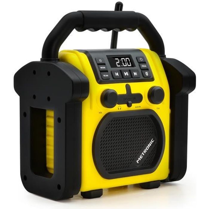Metronic Radio de Chantier Bluetooth Portable FM Résitant aux Chocs- Puissance musicale totale 30 W Radio Port USB - 477217