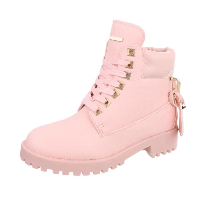 bottines femme rose