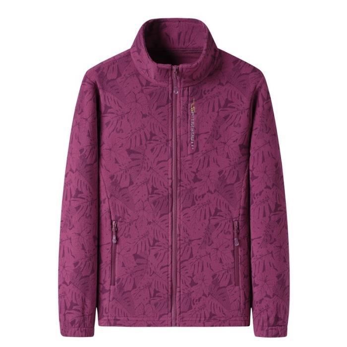 Veste Polaire Homme - Automne Hiver - Col Montant - Bleu - Randonnée
