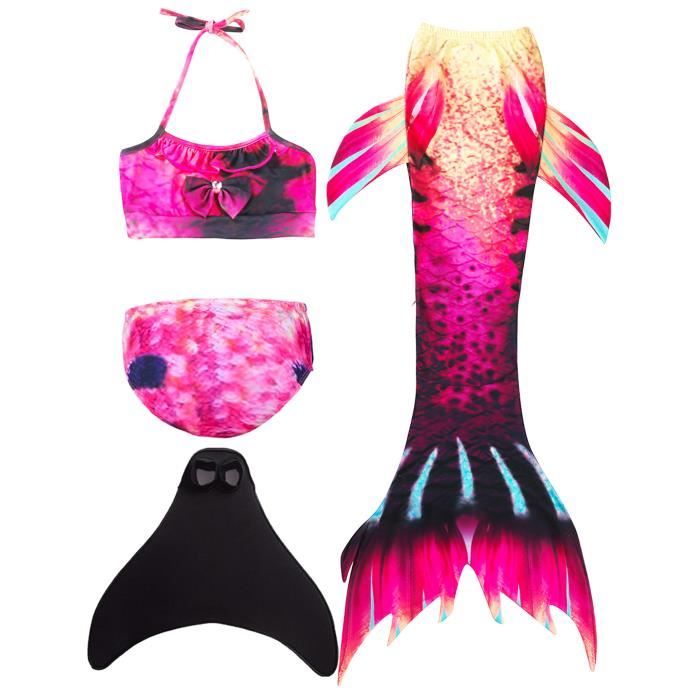 SPEEDEVE Filles Queues de Sirène avec Monopalme Maillot de Bain Mermaid Tail pour la Natation