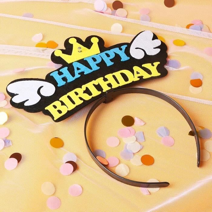 PMELCXD Couronne d'Anniversaire Polyvalente pour Enfants et Adultes - Chapeau d'Anniversaire Réutilisable, Décorations de Fête avec Cotillons