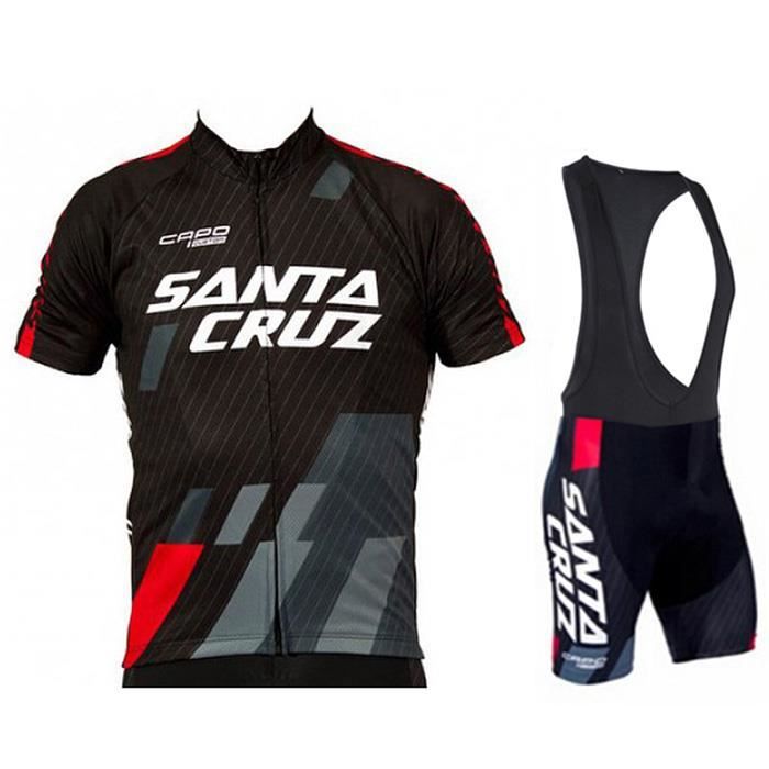 Santa Cruz Maillot De Cyclisme Manches Courtes Cuissard Velo A Bretelles Homme Prix Pas Cher Cdiscount