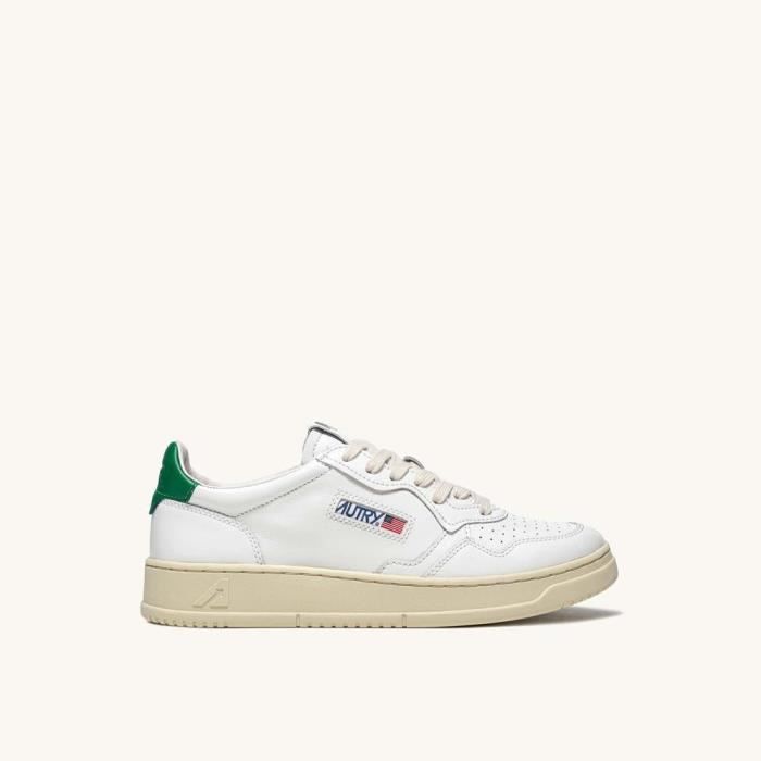Chaussures Autry Medalist Low pour femme - Blanc / vert - Style vintage années 80