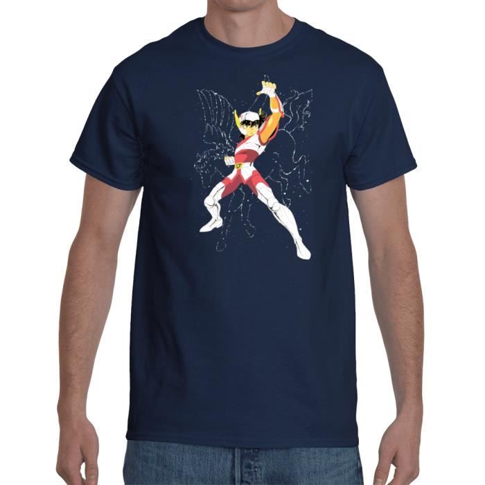 T shirt Chevalier du Zodiaque P gase Bleu marine Cdiscount