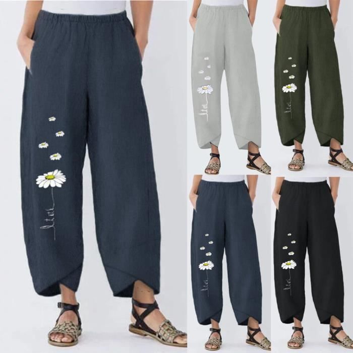 Daisy Dreamer Pantalon en lin /à taille /élastique pour femme
