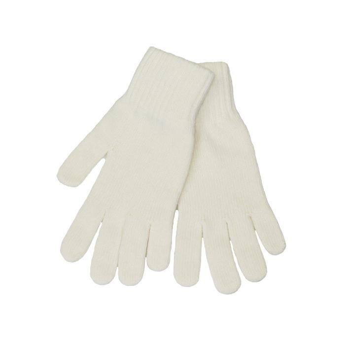 Paire De Moufles En Pure Laine Vintage Pour Femme - Beige - Excellent état