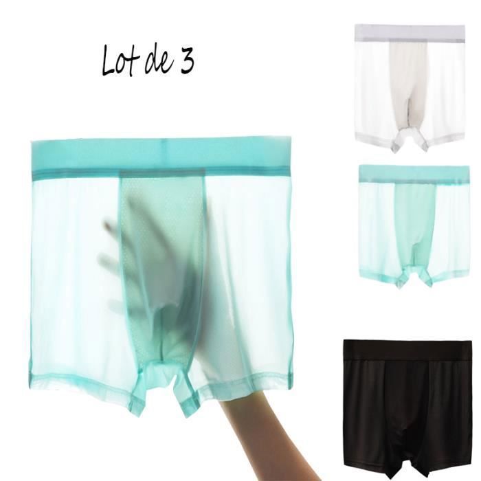 Boxer Homme En Soie Glacée - Sous-vêtement Respirant Confortable - Taille Grande - Neuf Avec étiquettes