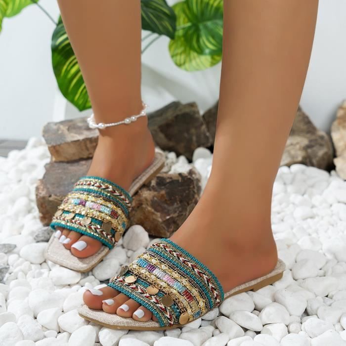 Sandales Compensées à Talon Liège Pour Femme - Haute Plateau - Marque TooCool - Neuves