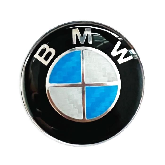 Embleme logo de volant 45mm bmw carbone bleu JB10