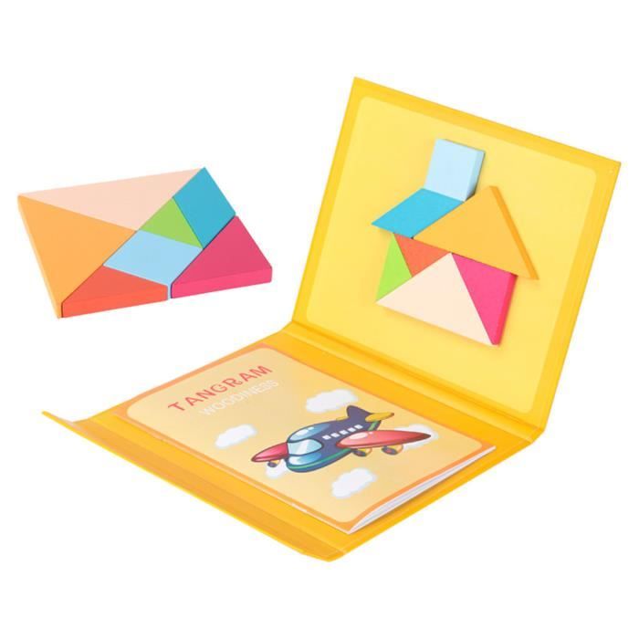 Puzzle En Bois Magnetique 3d Puzzle Tangram Livre Jouet De Formation De Reflexion Bebe Montessori Jouets Educatifs Cdiscount Jeux Jouets