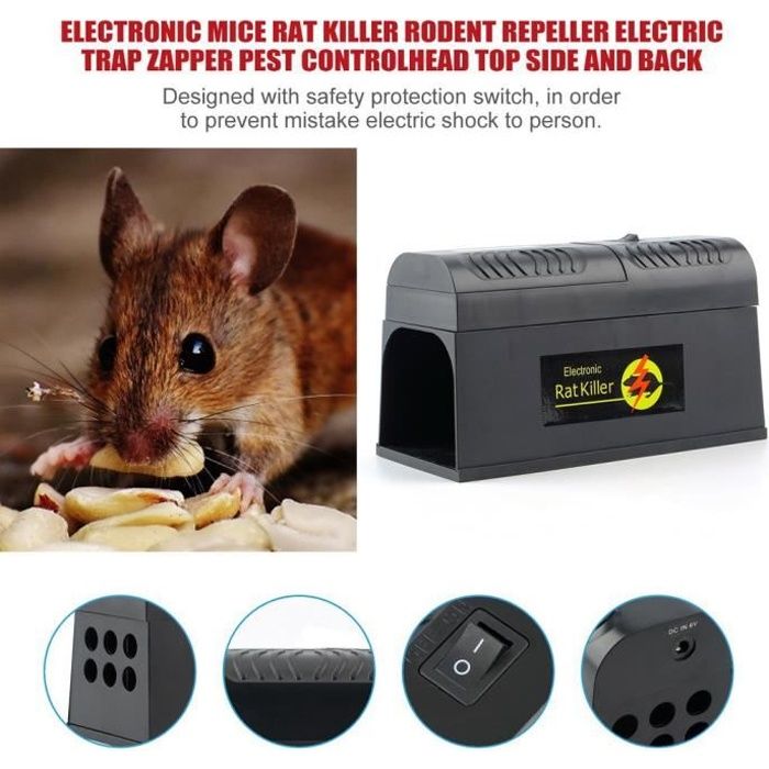 Professionnel électrocuter électronique rat piège souris souris rongeur  tueur choc électrique eu plug adaptateur haute tension - Cdiscount Jardin