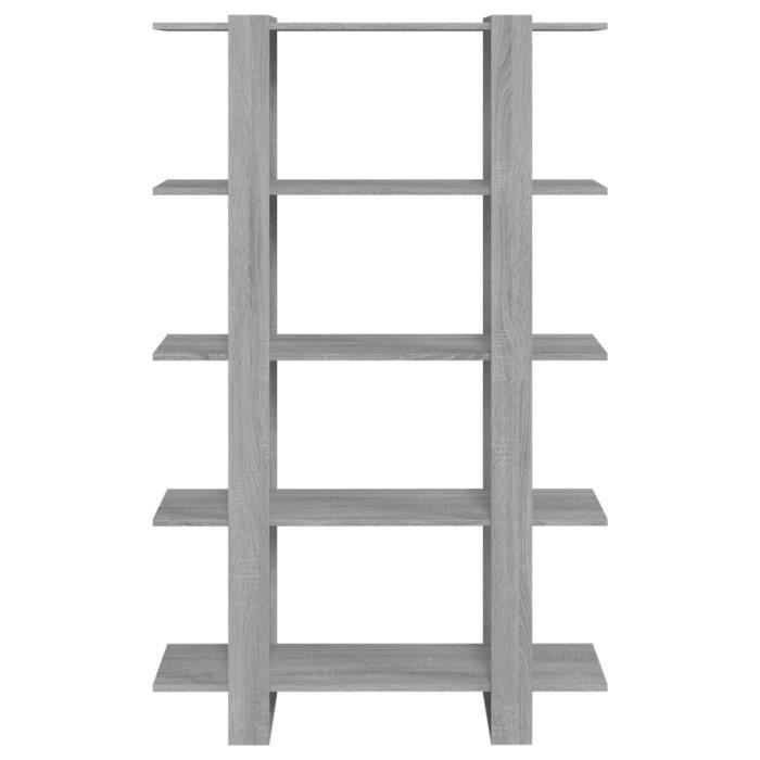 LVL - MEUBLE ETAGERE - Bibliothèque-Séparateur de pièce Sonoma gris 100x30x160 cm(6270)