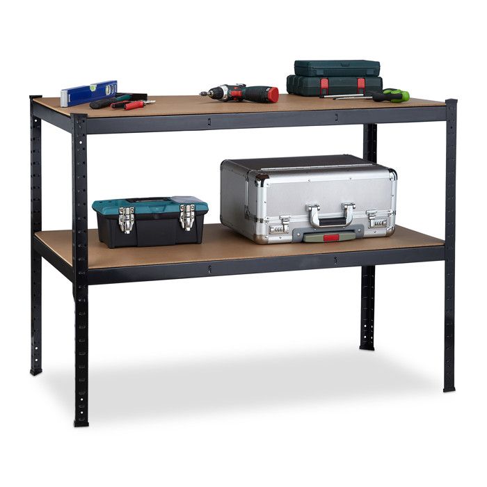 Étagère De Garage Charge Lourde 4 Niveaux - Capacité 280 Kg - Dimensions 157 X 80 X 41 Cm - Bleue