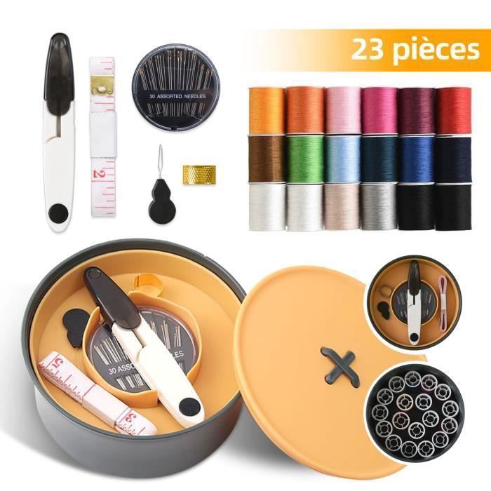 Kit de Couture, 23 pièces Accessoires de Couture Premium Kit Couture Complet Pratique pour Maison Voyage Utilisation d'urgence