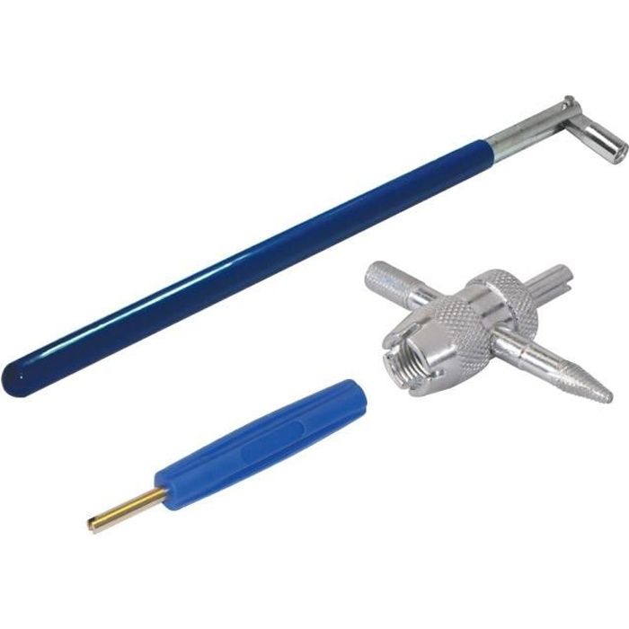 Outil de réparation pour noyau de valve 32 pièces FDKJOK Lot de 32 pièces de démonte-valve de pneu 4 en 1 Avec 30 embouts de valve