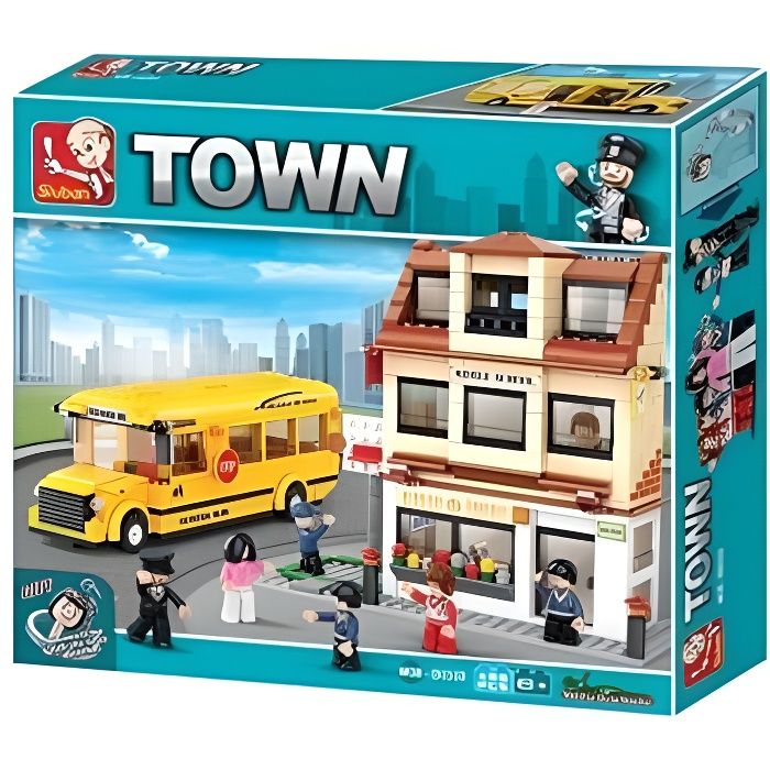 Briques Compatibles Lego - Construction - La ville - Le Collège Et Son Bus  Scolaire - Sluban - Cdiscount Jeux - Jouets