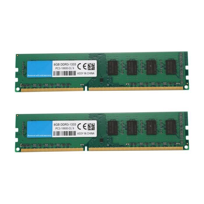 Mémoire RAM 16 Go PC3-10600 Pour Ordinateur De Bureau - 2x8 Go ECC, Occasion