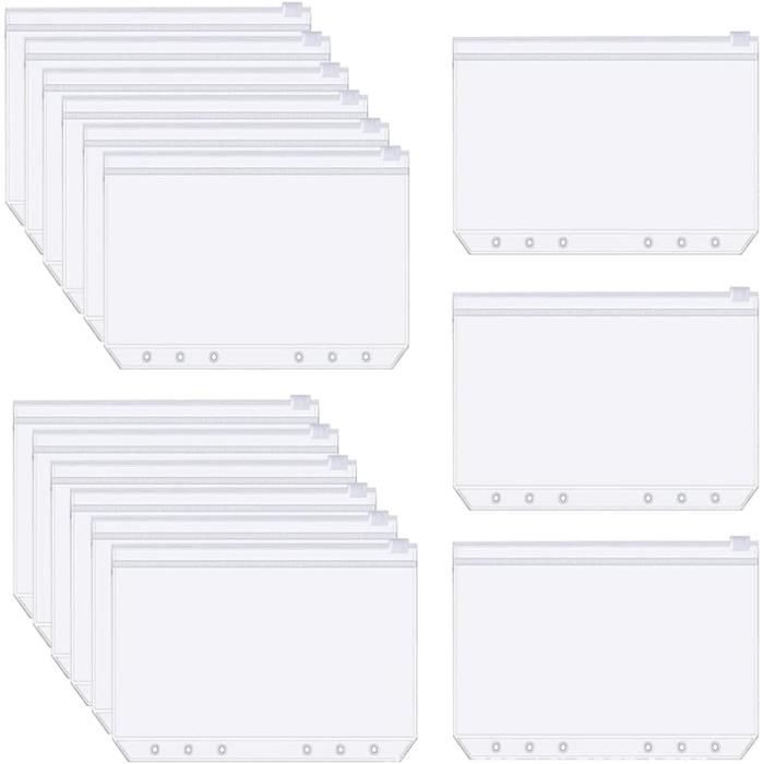 10 Pièces A5 Taille 6 Trous Pochettes Classeur En Plastique, A5 à 6