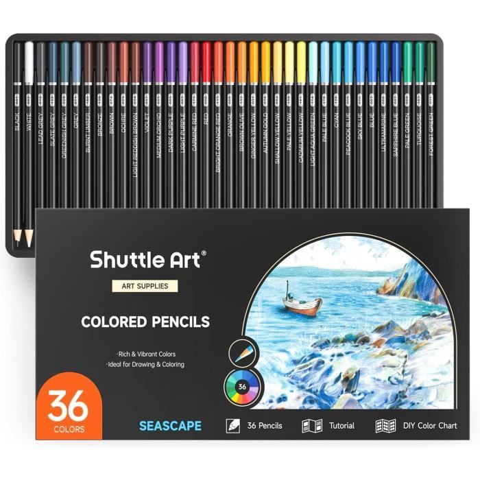 Shuttle Art 36 Crayon de Couleurs Professionnel, Crayons de Couleur
