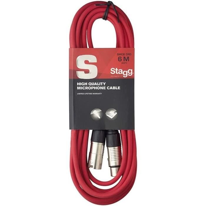 Stagg SMC6 CRD - Câble Microphone XLR - 6 mètres violet