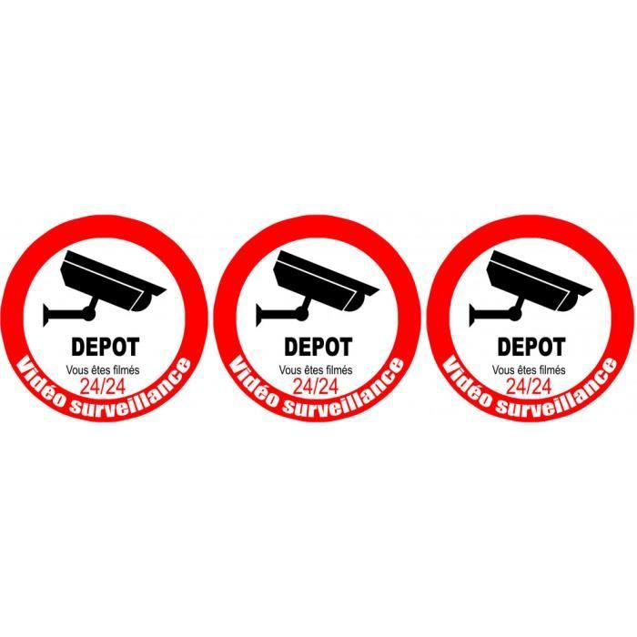 Autocollant 'Vidéo Surveillance' Lot De 2 - 130x90 Mm, PVC, Pour Portes Et Fenêtres - 2