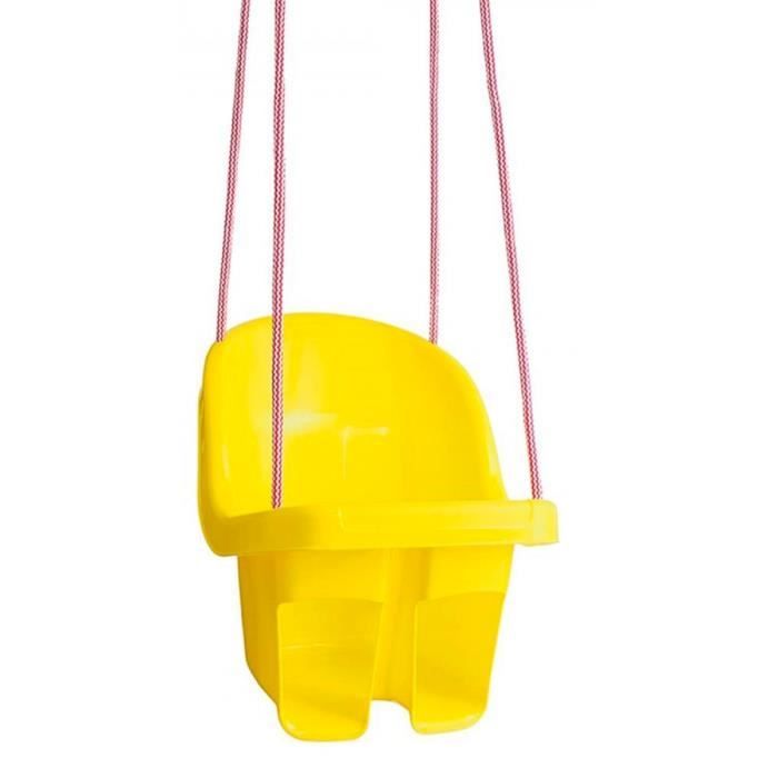 FRAIZE Balançoire enfant à cordes avec siège et dossier Jaune