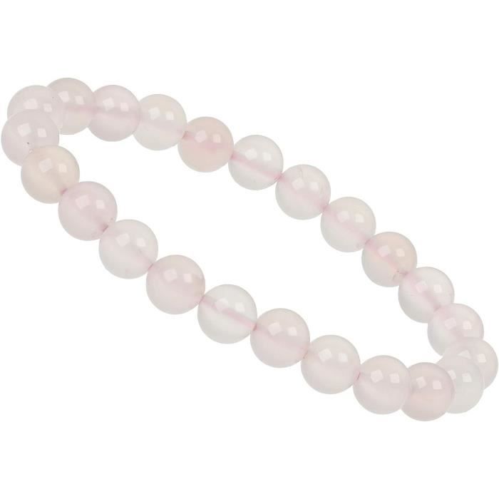 Bracelet élastique Perles Pierres Naturelles Aigue-marine Facettées 8 Mm, Fait Main