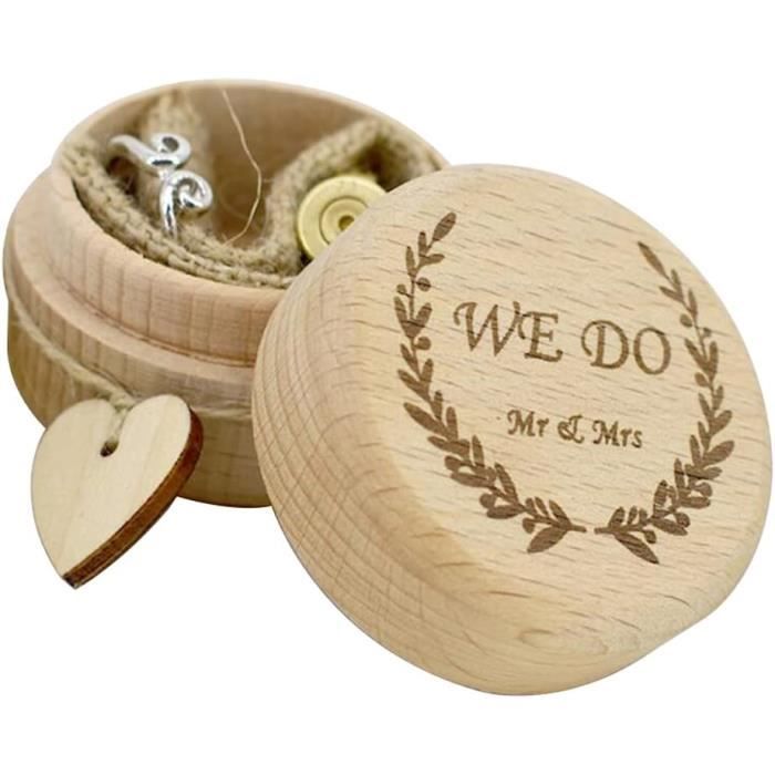 Boîte à bagues de mariage personnalisée, boîte à bagues en bois
