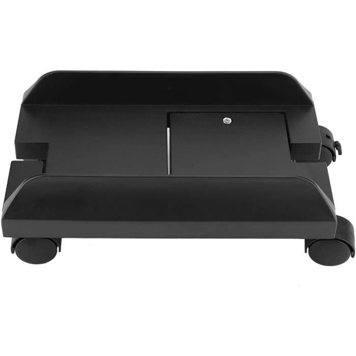 Support Mobile Réglable Pour Unité Centrale PC – Stand CPU Avec 4 Roulettes, Acier Robuste, Ventilation Optimisée, Noir