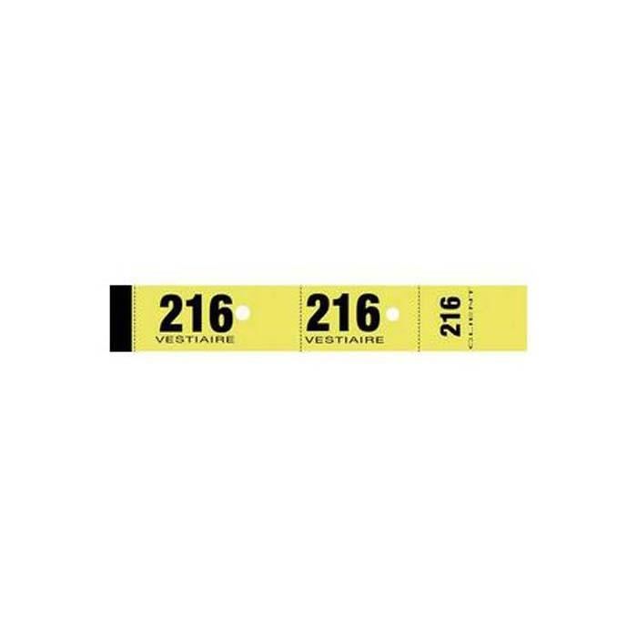 Lot de 50 tickets vestiaire jaune 20x3 cm en carton - Cdiscount