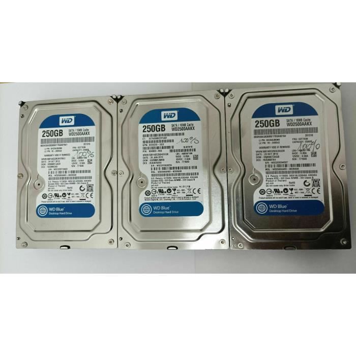 LOT DE 3 WESTERN DIGITAL WD2500AAKX
