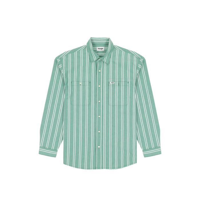 Chemise 2 poches Wrangler Casey Utility pine green 4XL Cdiscount