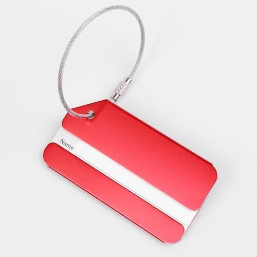 Étiquette Bagage En Alliage D'aluminium – 7.5x4.4 Cm – 9 Coloris – Avec Corde Acier Inox – Accessoire Voyage Pratique