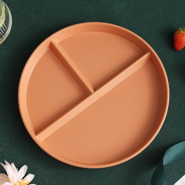 Assiette Compartimentée En Porcelaine - 2 Sections Pour Contrôle Des Portions - 24.5 Cm