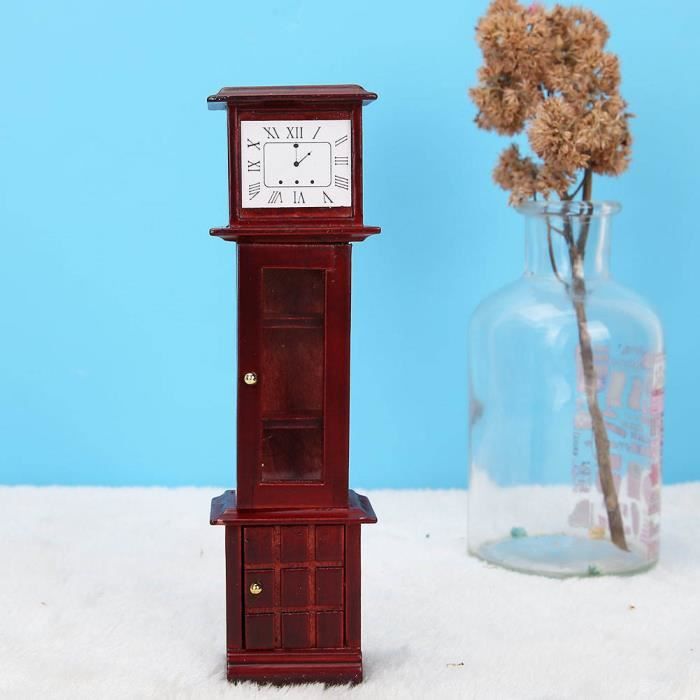 Horloge De Sol Vintage Miniature – Pendule Grand-père 1:12 – Porte Ouvrante – Meuble Déco Pour Maison De Poupée