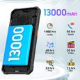 Blackview BV6200 Pro Téléphone Portable Incassable Android 13 6,56" 13000mAh 12Go+128Go Noir avec Écouteur Bluetooth Airbuds8(Noir)-1