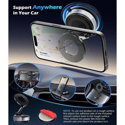 Iboga Support De Téléphone De Voiture Universel Magnétique Support D'aimant Gris Rotatif à 360