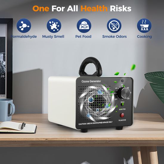 Générateur D'Ozone 60000 Mg/h 120W - Purificateur Air Et Éliminateur Odeurs Avec Minuteur 120 Min