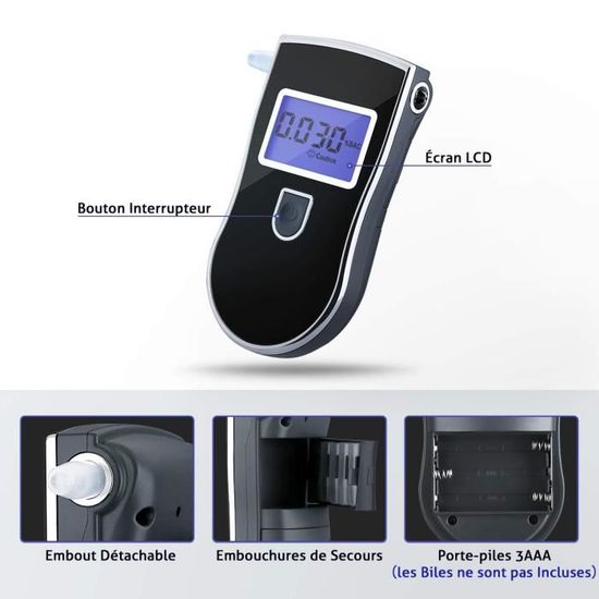 Alcootest Ethylotest Electronique, Professionnel Portable Etiloteste  Electronique avec Ecran LCD USB Rechargeable - Alcootest [850] - Cdiscount  Auto