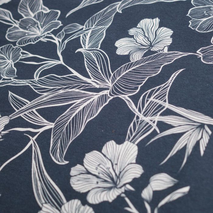 Linge de lit Gabrielle flanelle, imprimé fleurs et dentelle, prune