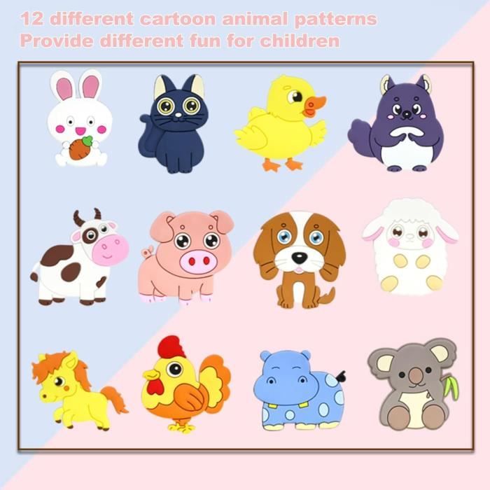 12 Pièces Magnet Frigo Animaux,Aimants De Réfrigérateur,Aimant Frigo Enfant, Aimant Enfant Educatif, Aimant Frigo Décoratif, pour Réfrigérateur Et Photos,La Maison Et La Salle De Classe
