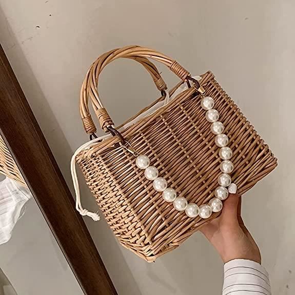 Cabas Osier Petit sac a Main Femme Sac de Plage de Paille de loisirs et de Vacances pour Dames Cdiscount Bagagerie Maroquinerie