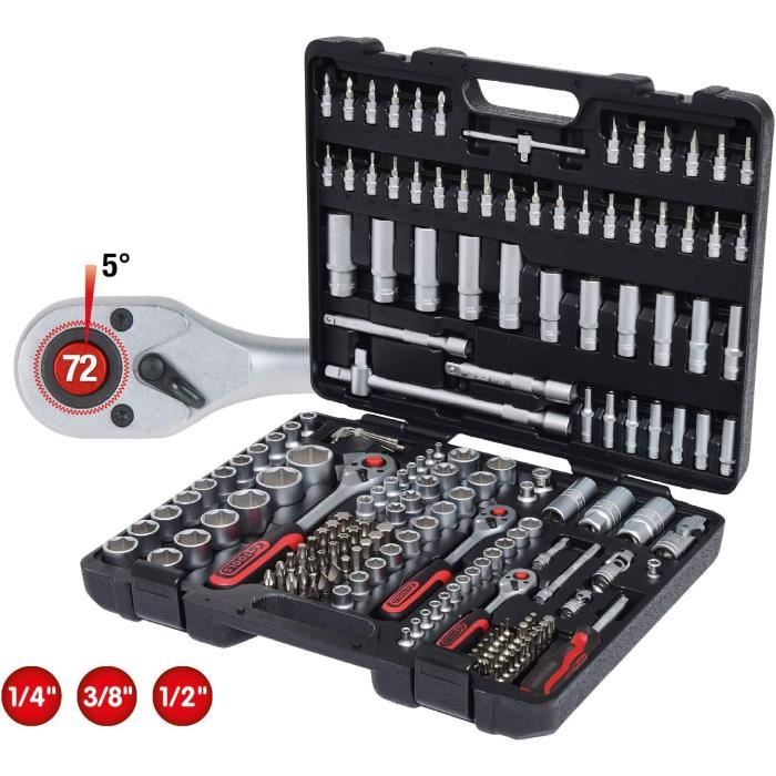 Caisse à outils KS Tools 917.0779 en coffret de douilles 1/4, 3/8