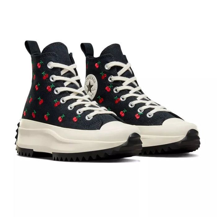 Basket CONVERSE RUN STAR HIKE HI Femme Noir/Rouge Tige en - Main Image