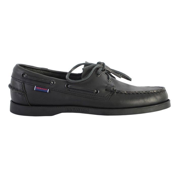 Mocassins Homme Sebago Portland Cuir Noir Pointe Arrondie