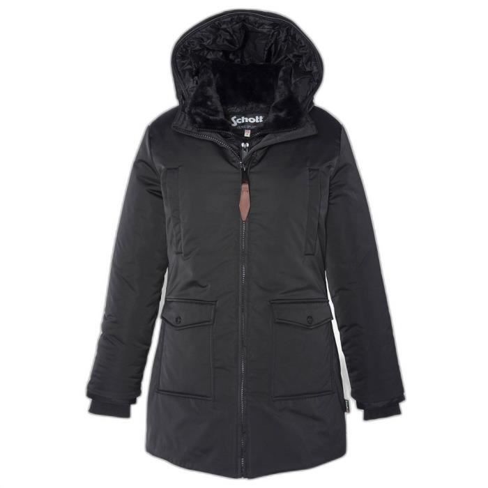 Parka 3 en 1 doudoune amovible femme Schott black M Black Cdiscount Pret a Porter