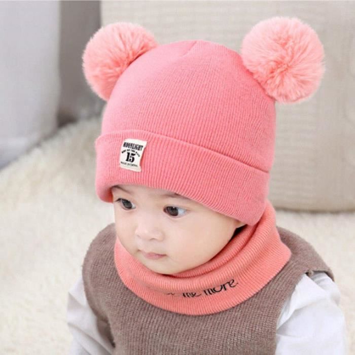 Bonnet Bébé Fille Hiver Pompom 0-12 Mois Tricotés Bonnet Bébé Garçon  Naissance Chaud Écharpe Bébé Fille Automne Ensemble Bébé @M167 - Cdiscount  Prêt-à-Porter